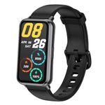 Runlio Fitness Tracker, 1.47inch TFT tracker with High Resolution Touch Screen and Thin Smart Band,5 ATM Waterproof Pedometer,Blood Oxygen Heart Rate Monitor, Android iOS Fitness Watch, Black