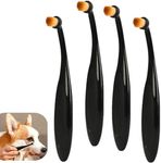 Luoyuanjia Pro Powder Applicator Brush for Dogs And Cats, 4 Pcs Tear Stain Remover Brush, Washable Superfine Fiber Long Tapered Bristles for Safely Apply Tear Stain Powder