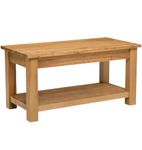 Hallowood Furniture Waverly Oak Wide Coffee Table with Shelf, Solid Wooden Table, Oak Table, Rectangular Side Table, TV Table, Occasional Table, Centre Table Living Room & Lounge