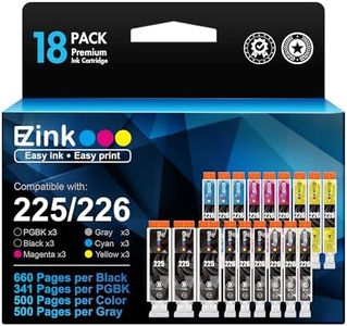 E-Z Ink Compatible Ink Cartridge Replacement for Canon PGI-225 CLI-226 to use with MG6220 MG6120 MG8220 MG8120 MG8120B (3 Gray, 3 Large Black, 3 Small Black, 3 Cyan, 3 Magenta, 3 Yellow) 18 Pack