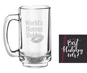 TheYaYaCafe Yaya Cafe Valentine Gifts for Husband Worlds Hottest Hubby Engraved Beer Mug with Coaster - Playboy Beer 357ml