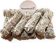 NessaStores 2 pcs California White Sage Smudge Sticks, 4-Inch Hand Tied, All Natural, Ethically Sourced for Home Cleansing, Stress Relief, & Clearing Negative Energy JC-006