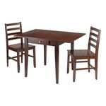 Winsome Wood Hamilton 3-Piece Drop Leaf Table with 2-ladder back Chair