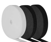 Magnoloran 3 Roll 60 Yard 1 Inch Sewing Elastic Band Heavy Stretch Elastic Spool Springy Stretch Knitting Elastic Band for Sewing Pants Waistband,Wigs,Skirts,Craft DIY Projects - (2 Black 1 White)