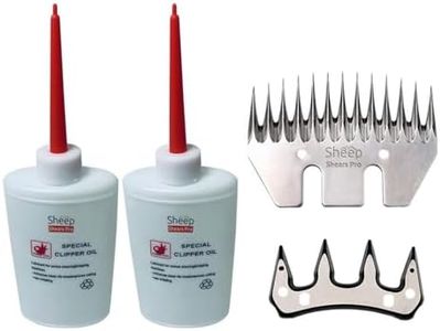 Sheep Shears Pro Clipper Blades 13 Tooth Straight Blade Replacement Universal Sheep Cutter Blades Set (Blade and Cutter) with 2 x Sheep Clipper Oil Lubricant Bottles 6.8 Fl OZ (200ml)