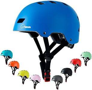 Apusale Bike Skateboard Helmet, Adjustable and Multi-Sport for Skate Scooter, 3 Sizes for Adult Youth Kids Toddler (Blue)