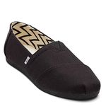 TOMS Women's, Alpargata Recycled Slip-On, Black/Black Recycled Cotton Canvas, 10 Wide