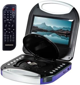 Magnavox MTFT750-PL Portable 7 inch TFT DVD/CD Player with Remote Control and Car Adapter in Purple | Rechargeable Battery | Headphone Jack | Built-In Speakers |