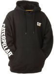 Caterpillar Men's Trademark Banner Hooded Sweatshirt (Regular and Big & Tall Sizes), Black, Medium