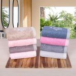 Rangoli 100% Bamboo Hand Towels 500 GSM, Organic Royale Towel for Men and Women Set of 8 | Size 40x60cm Towels for Hand Size Ultra Soft, Super Absorbent & Eco-Friendly Towels for Hand (Multi Combo 8)