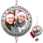 BANBERRY DESIGNS 2019 Our First Christmas Ornament - 1st Xmas Ornament Picture Opening - I Love You to The Moon and Back - 2 Pack