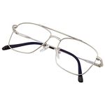 Roshfort Unisex Eyeglasses For Men Women Spectacle Frames Light Weight Blueray Block Eye Protection Glasses For Computer Zero Power Bluecut lens Square Medium Size M-3076 Frame Silver