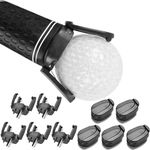 FINGER TEN Golf Ball Pick Up Retriever Tool Putter Grip Grabber Sucker Value 2/4 Pack Mini Balls Plastic Claw Saver Upper Accessories Black for Men Women Golfer (10 Pack)