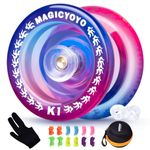 YOSTAR Yoyo Kids K1 Blue Pink, Responsive Yoyo for Beginners, Trick Yoyo Professional Yoyo Ball, Pro Yoyo Auto Return, Crystal Yoyo with 12 Yoyo Strings + Yo Yo Glove + Yoyo Case + 2 Yo Yo Hubstacks