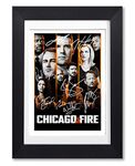 Chicago Fire Cast Signed Autograph Autographed A4 Poster Photo Print Picture TV Netflix Show Series Season Framed DVD Boxset Memorabilia Gift (BLACK FRAMED & MOUNTED)