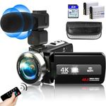 Heegomn Video Camera Camcorder with Microphone, HD 4K Video Recorder Camera with IR Night Vision Vlogging Camera for YouTube with 3.0" IPS Screen and 32G SD Card