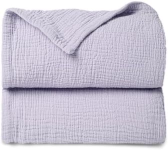 Lulu moon Muslin Quilt Blanket, Crib Blanket for Baby and Toddler,47x47 Inches(Purple)