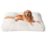 EHEYCIGA Calming Dog Crate Bed XL Extra Large, Washable Anti Anxiety Dog Pet Bed, Fluffy Dog Pillow Mat with Anti-Slip Bottom, Beige, 41.3"x27.5"x4"