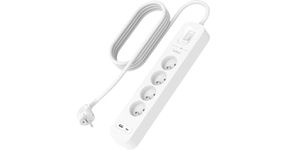 Belkin Surge Arrester Power Strip with USB 4 Outlets (Wall Mounted, 2m Power Cord, Green Light, 1 USB-C Port and 1 USB-A Port, Quick Charge PD, Protection up to 525 Joules)