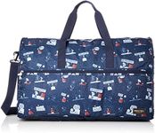 Hapitas Folding Boston Bag, Large, Carry On, Wide Variety of Patterns, 11.8 gal (38 L), 13.4 inches (34 cm), PN29. Night and Sleep Navy