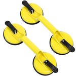 2 Pack Glass Suction Cups Heavy Duty Aluminum Vacuum Plate Handle Suckers to Lift Large Glass/Floor Gap Fixer/Tile Suction Cup Lifter/Pad for Lifting/Dent Puller, 100 kg Lifting Capacity (Yellow)