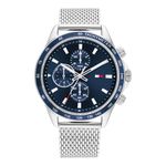 Tommy Hilfiger Men's Quartz Multifunction Analog Watch with Silver Stainless Steel Mesh Bracelet - 1792018