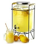 bar@drinkstuff Yorkshire Mason Jar Drinks Dispenser with Stand 8ltr Beverage Dispenser, Mason Jar Beverage Dispenser, Juice Dispenser, Cocktail Dispenser, Vintage Drinks Dispenser