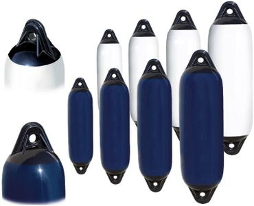 Glac Store Inflatable Fender, Reinforced, Unique Fusion Blue or White, Abrasion Resistant PVC, Size Diameter from 13 cm to 20 cm, Length from 54 cm to 75 cm (White, Diameter 20 cm x 75 cm)