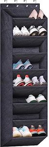 ZAODECR Over The Door Shoe Organizer for Closet with Large Deep Pockets, Narrow Shoe Rack for Door Hanging Boots Storage, Black