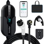 AIMILER Level 2 Electric Vehicle (EV) Charger(32Amp, 220V-240V, NEMA 14-50 Plug), 25ft Cable ETL FCC Listed Portable Indoor/Outdoor EVSE SAE J1772 EV Car Charging Station w/Delay Timer, WiFi Enabled