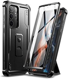 Dexnor for Samsung Galaxy S22 Ultra Case/6.8 inches, [Built in Screen Protector and Kickstand] Heavy Duty Military Grade Protection Shockproof Protective Cover for Samsung Galaxy S22 Ultra 5G,Black
