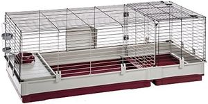 Ferplast Krolik Extra-Large Rabbit Cage w/Wire Extenstion | Rabbit Cage Includes All Accessories & Measures 55.9L x 23.62W x 19.68H & Includes All Accessories | 1-Year Manufacturer's Warranty