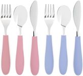 Elk and Friends Kids Utensils with Silicone Handle | Childrens Safe Cutlery | Kids Silverware | Spoon + Fork + Knife Set | 4 Years+ | 6 Pieces