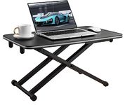 ETHU Standing Desk Converter Height Adjustable Laptop Desk Riser Sit to Stand Tabletop Desk workstations fit Single Monitor Riser，Black