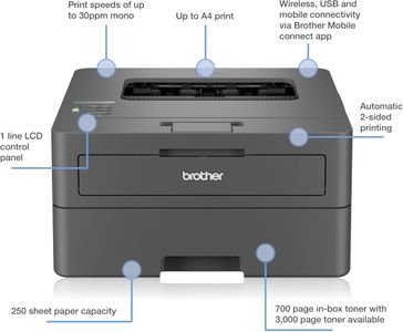 Brother HL-L2400DW Mono Laser Printer – Wireless Duplex Printing