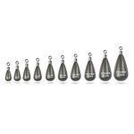 MUUNN 10 Pack Tungsten Free Rig Tear Drop Shot Weights,Free Rig Fishing Sinkers kit for Drop Shot Rig,97% Density Tungsten Fishing Weights (1/2oz - 10 Pack, No Chip Green Pumpkin)