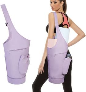 sportsnew Yoga Mat Bag, Opening Large Yoga Mat Carrier Bag with Zipper Pocket and Bottom Wet Pocket, Exercise Yoga Mat Carrier Holder Multi-Functional Storage Bag, Purple, patent pending