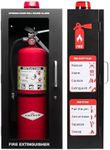 Fire Extinguisher Cabinet | Wall & Surface Mount | Holds 2.5 pound, 5 lb or 10 lb Extinguishers | Optional Alarm & Lock | Fire Safety Instructions Included (Black, Metal)