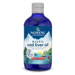 Nordic Naturals Arctic Cod Liver Oil | 1060 Mg Omega 3 Fish Oil EPA & DHA Supplement | Omega 3 Cod Liver Oil Liquid For Heart, Brain Health, Optimal Wellness Flavour Strawberry Fish Oil 8Fl Oz(237 Ml)