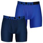 Under Armour Men's Tech 6-inch Boxerjock 2-Pack, Royal (400)/Academy Blue, Large