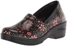 Easy Street Easy Works Women's Laurie Clog, Black Bright Groovy Patent, 11, Black Bright Groovy Patent, 11