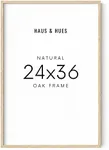 HAUS AND HUES 24"x36" Beige Oak Wood Frame - 24x36 Natural Wood Frame for Poster, 24x36 Poster Frame for Wall, 24x36 Frame Light Wood, Picture Frame 24x36, Wood Frame 24x36 (Beige Oak)