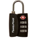 1-Pack TSA Approved 3-Digit Luggage Lock with Open Alert Indicator for Travel Suitcases & Baggage | Luggage Lock | TSA Lock | Black