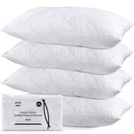 Utopia Bedding Pillow Protectors 4 Pack 50x75 cm Quilted and Zippered, Soft & Breathable Microfiber Pillowcase Protectors (White - 4 Pack)