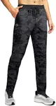G Gradual Mens Sweatpants with 4 Pockets Tapered Track Athletic Slim Fit Pants for Running, Exercise, Workout, Gym, Black Camo, XX-Large