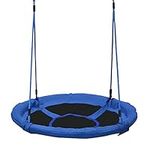 HOMCOM 40 Inch / 100 cm Tree Swing Round Kids Nest Swing Seat for Outdoor Backyard Garden Play Activity Blue