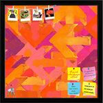 ArtzFolio Grunge Design Arrows D3 | Bulletin Board Notice Pin Board | Vision Soft Board Combo with Thumb Push Pins & Sticky Notes | Black Frame | 24 x 24 inch (61 x 61 cms)