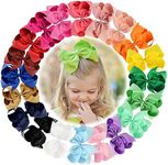 20PCS 6 Inches Large Hair Bows Alligator Clips Grosgrain Ribbon Hair Barrettes for Kids Toddlers Teens