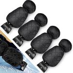 EBOOT 4 Pcs Ice Scraper with Glove for Car Warm Ice Snow Scraper Mitt Waterproof Detachable Windshield Scraper Snow Remover Glove with Comfortable Grip