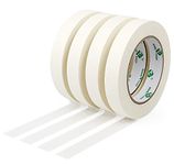 BOMEI PACK White Masking Tape, 4Rolls 0.7inch x 55yds for General Purpose Painting, Home, Office, DIY, Arts and Crafts